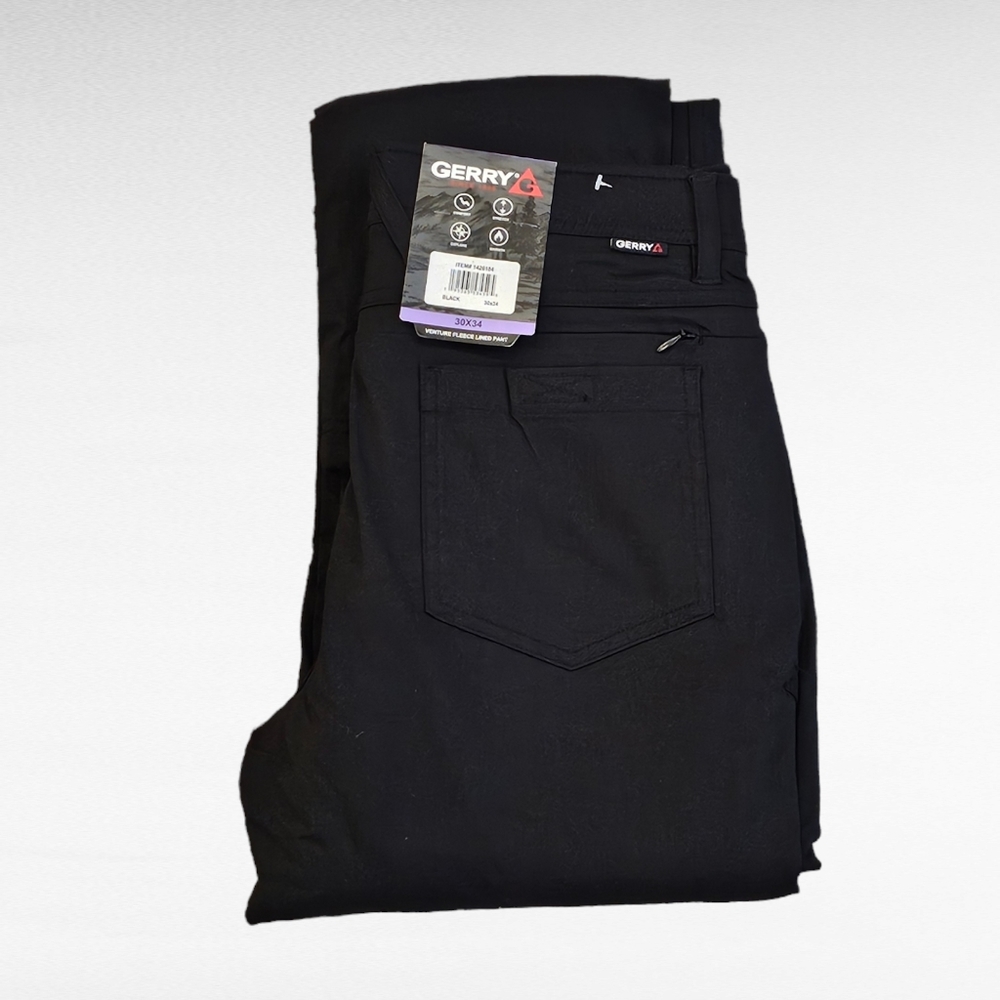 Gerry Venture Fleece Lined Pant Men's Black Size 30 x 34